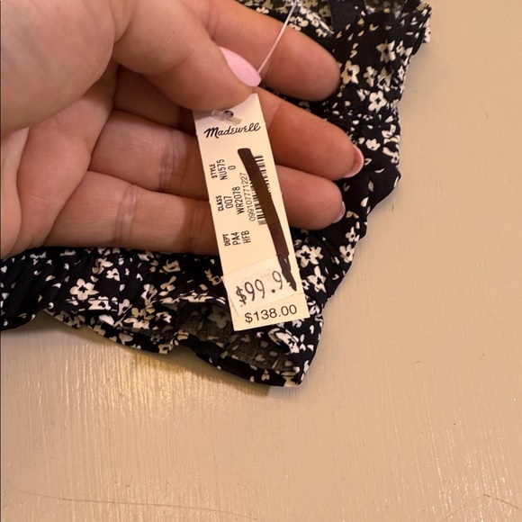 Madewell Smocked Crewneck Mini Dress in Floral Size 0 - Picture 7 of 11